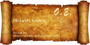 Oblath Endre névjegykártya