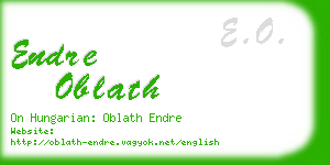 endre oblath business card